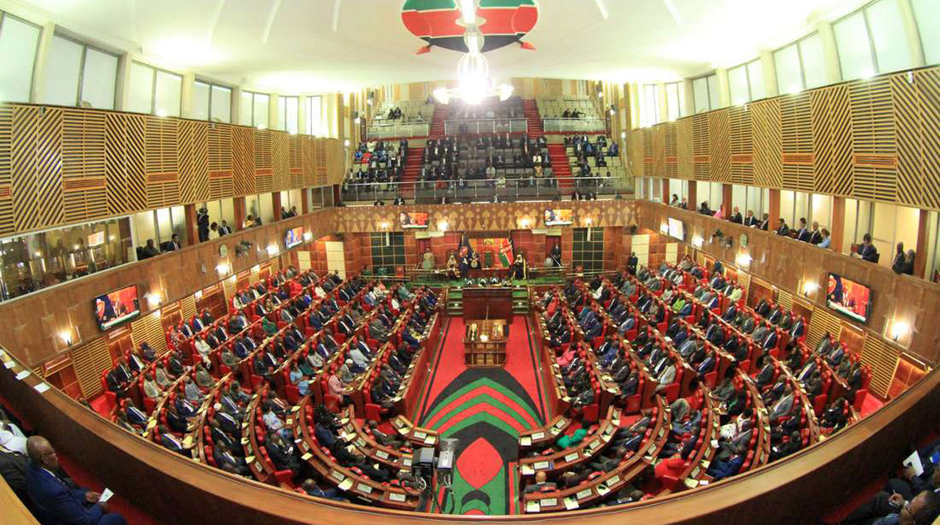 Senators seated in the Kenyan Senate chamber
